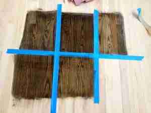 Custom staining of hardwood floor