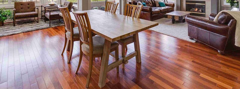 a showcase of how a wood floor staining job should look like