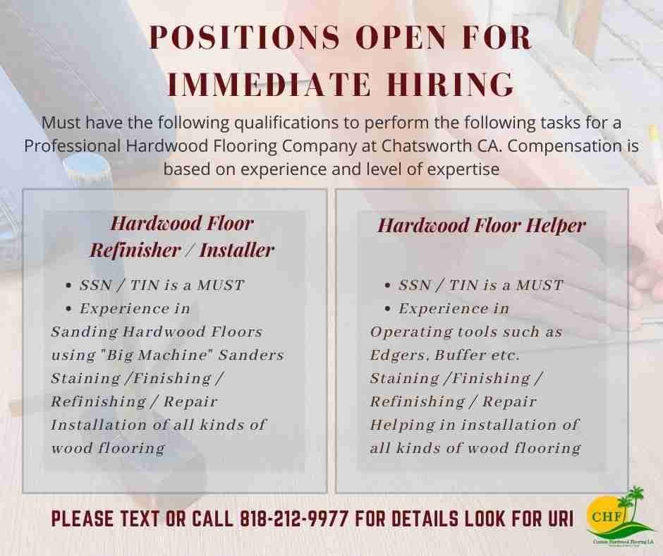Hardwood Flooring Experts Needed